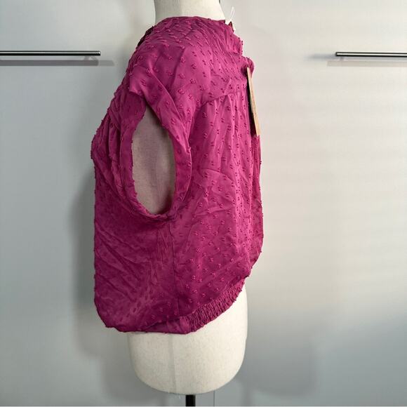 Mason & Belle Size M Mauve Business Casual Dot Blouse Top NWT Textured Career - Picture 3 of 12